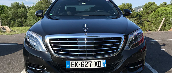 Mercedes S-Class with chauffeur in Cannes, Nice and all of Europe